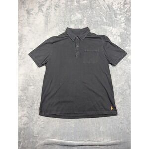 Robert Comstock Polo Shirt Mens Large Black Solid Knit Casual Short Sleeve